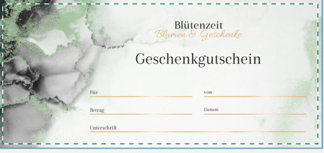 Geschenkgutschein für den Blütenzeit Ladengeschäft 🤩