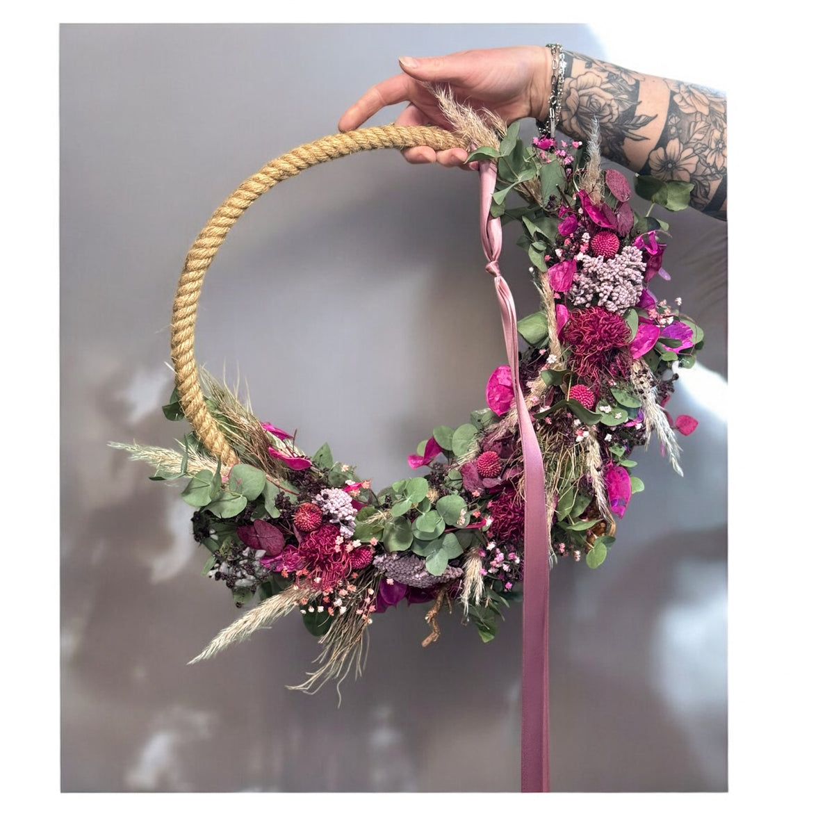 Bohoo Loop Trockenkranz – Blütenzeit Onlineshop